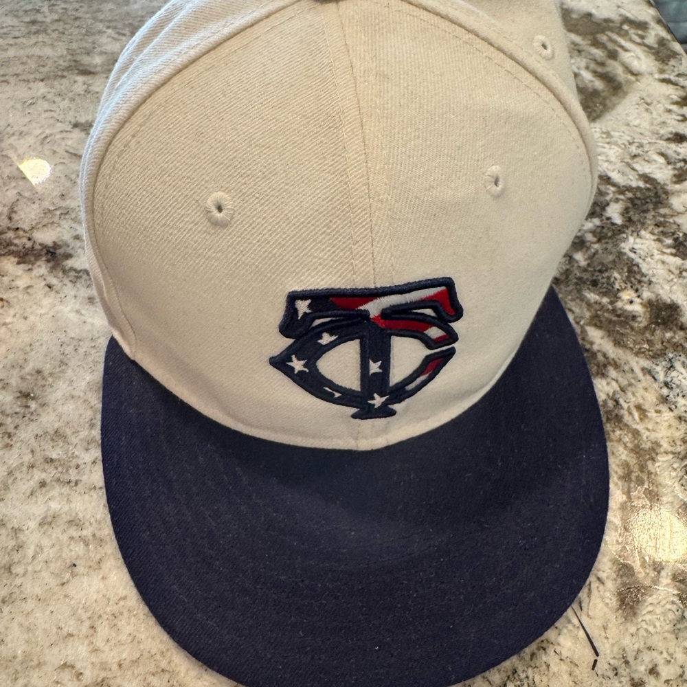 New Era White and Navy Cap